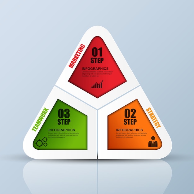 Resumen 3D negocio geométrico infografía. Se puede usar para el diseño del flujo de trabajo.