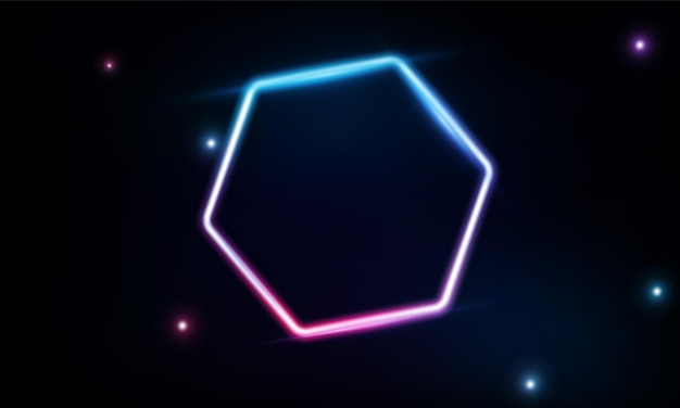 Resumen Afiche de color moderno para deportes Tecnología de iluminación y con hexágono de neón y triángulos Concepto de comunicación de alta tecnología innovación diseño de vectores de fondo