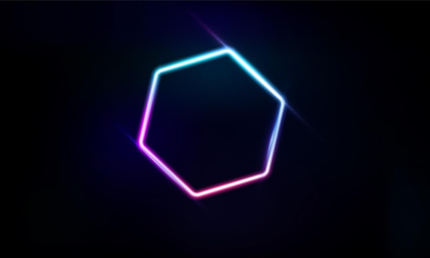 Resumen Afiche de color moderno para deportes Tecnología de iluminación y con hexágono de neón y triángulos Concepto de comunicación de alta tecnología innovación diseño de vectores de fondo
