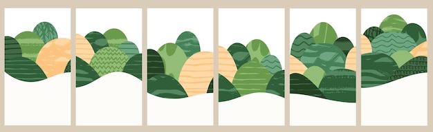 Resumen agricultura campo o granja tarjeta fondo viñedo valle patrón primavera campo paisaje ecología cartel plantilla verano naturaleza telón de fondo orgánico diseño conjunto eco verde volante diseño