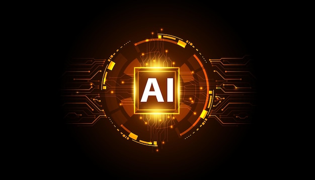 Resumen ai inteligencia artificial concepto digital moderno placa de circuito y círculos