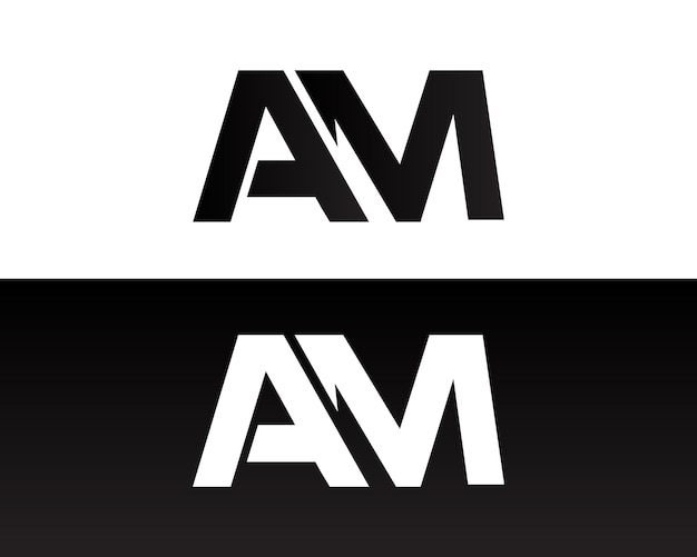Resumen AM letra inicial logotipo icono diseño vector ilustración
