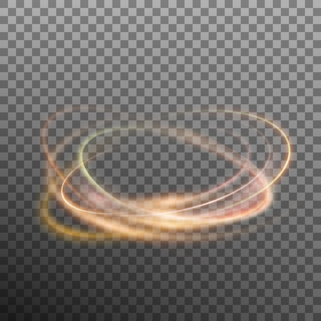 Resumen anillo brillante sobre fondo transparente. Efecto de luz círculo de fuego.