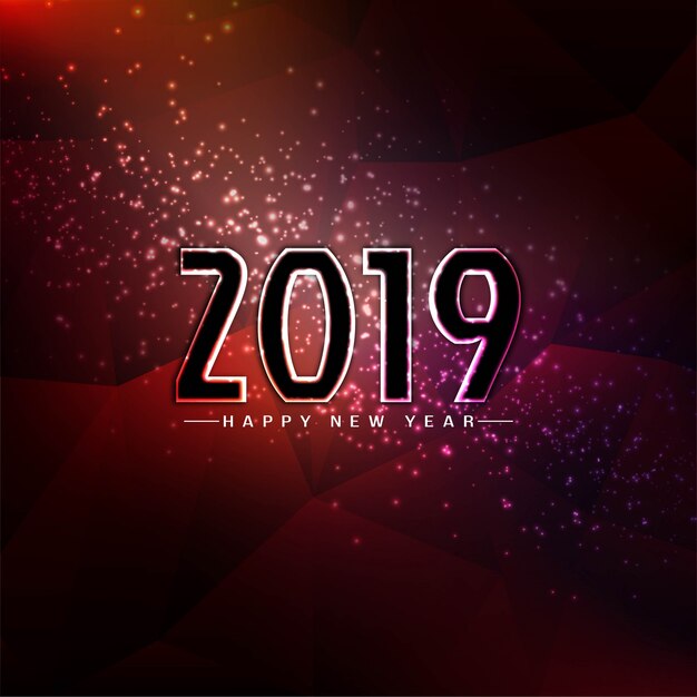 Resumen de año nuevo con estilo 2019 brillos fondo
