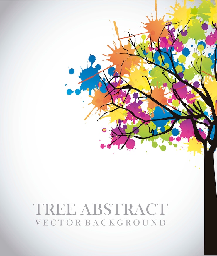 Vector resumen de árbol sobre fondo gris ilustración vectorial