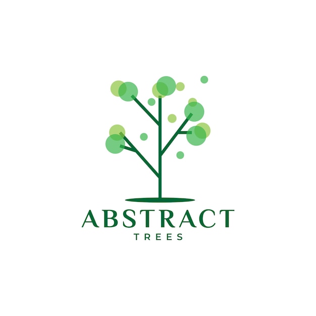 Resumen árbol verde puntos hoja moderno logotipo diseño vector gráfico símbolo icono ilustración idea creativa