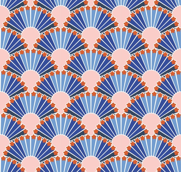 Resumen Art Deco Estrellas Patrón geométrico decorativo sin fisuras Moda Moda Colores Concepto mínimo