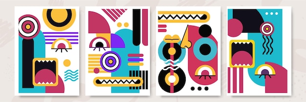 Resumen arte pop collage surrealismo cara diseño vector ilustración Diseñado para NFT token papel tapiz cartel cripto punk estética cartel NFT token en cripto ilustraciones para blockchain arte digital