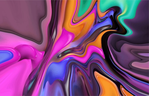 Resumen artístico brillante salpica fondo líquido de textura de color brillante