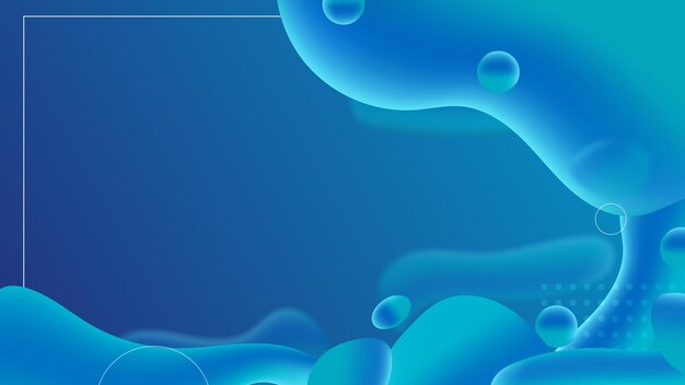 Resumen azul líquido formas onduladas banner futurista fondo azul fluido moderno