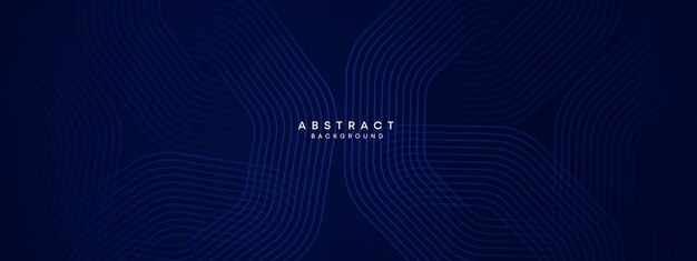 Resumen azul marino oscuro ondeando círculos líneas tecnología fondo degradado moderno con líneas brillantes forma geométrica brillante y diagonal para portada de folleto cartel banner encabezado del sitio web