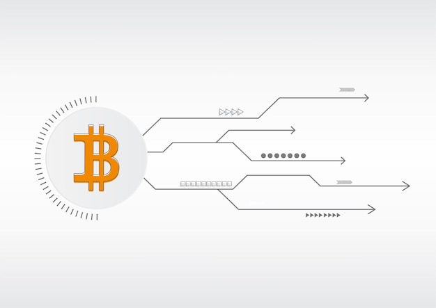 Resumen bitcoin crypto moneda blockchain tecnología fondo ilustración
