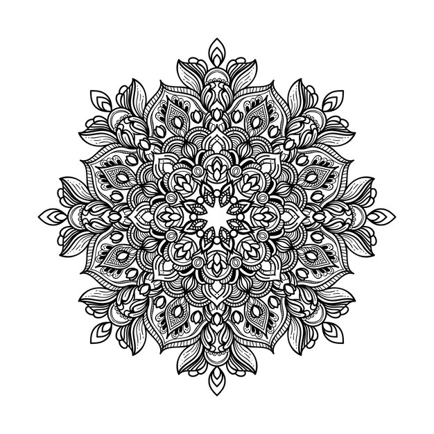 RESUMEN BLANCO Y NEGRO MANDALA ART ESTILO DE ESQUEMA