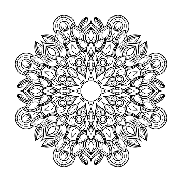 Resumen blanco y negro mandala art estilo de esquema