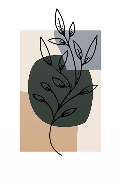 Resumen botani pared arte decoración Boho flor pared decoración cartel imprimible