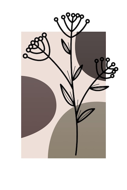Resumen botani pared arte decoración Boho flor pared decoración cartel imprimible