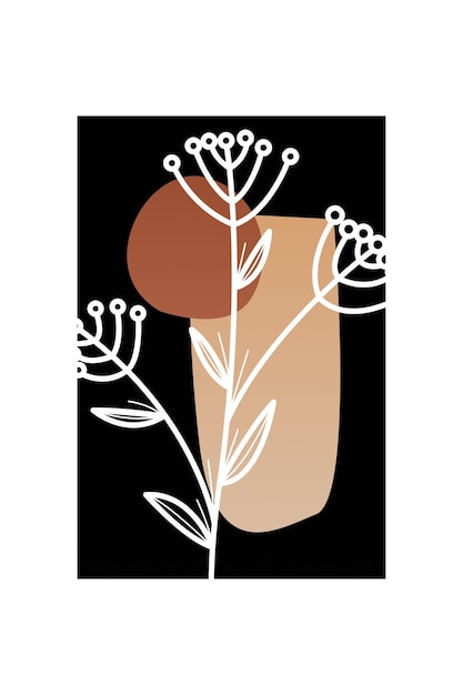 Resumen botani pared arte decoración Boho flor pared decoración cartel imprimible