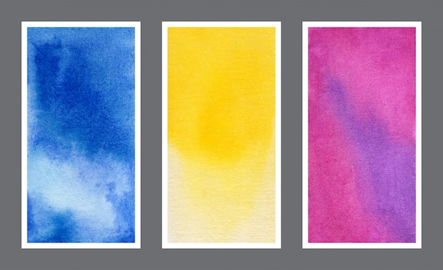 Resumen brillante colorido web banner acuarela fondo conjunto