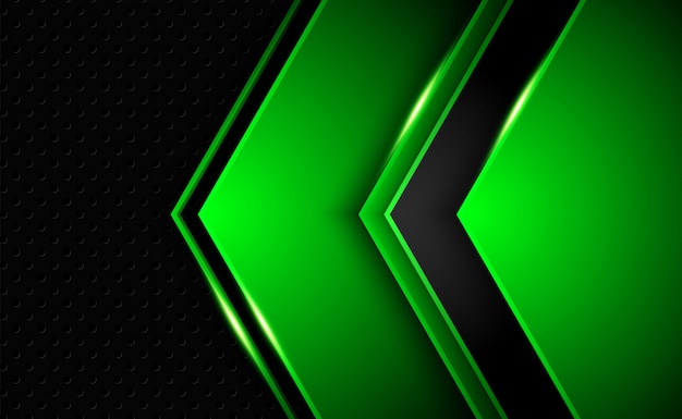 Resumen brillante forma verde oscuro superposición de tecnología de fondo y concepto futurista