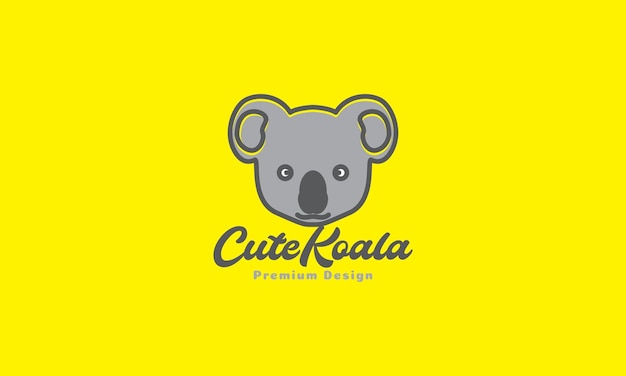 Resumen cabeza dibujos animados lindo koala colorido logo vector símbolo icono diseño ilustración