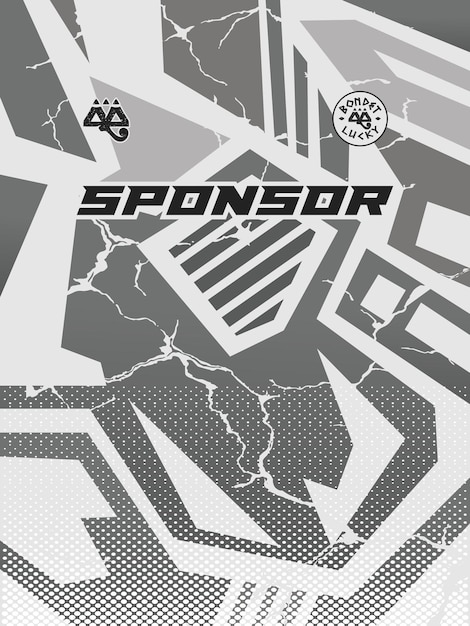 Resumen Camiseta deportiva gris con patrocinador