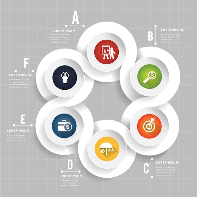 Resumen círculo moderno plantilla infografía.