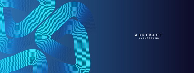 resumen Círculos brillantes ondulados de color azul oscuro líneas de decoración tecnología de partículas fondo vectorial