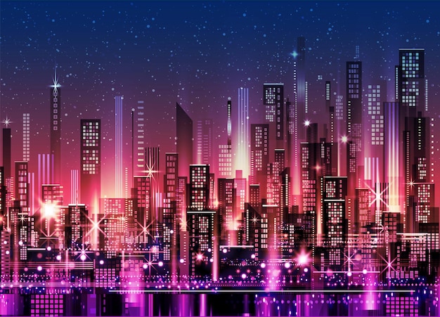 Resumen ciudad futurista vector fondo de paisaje urbano digital