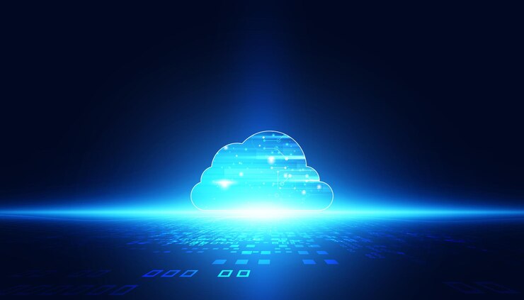 Vector resumen cloud storage de datos digitales en un servidor en línea concept system host intermediary to