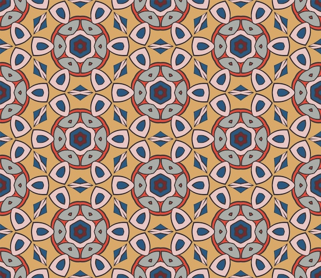 Resumen colorido doodle flor de patrones sin fisuras. Fondo de flores. Mosaico, azulejo