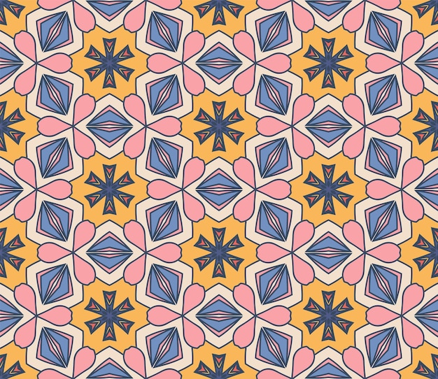 Resumen colorido doodle flor de patrones sin fisuras. Fondo de flores. Mosaico, azulejo