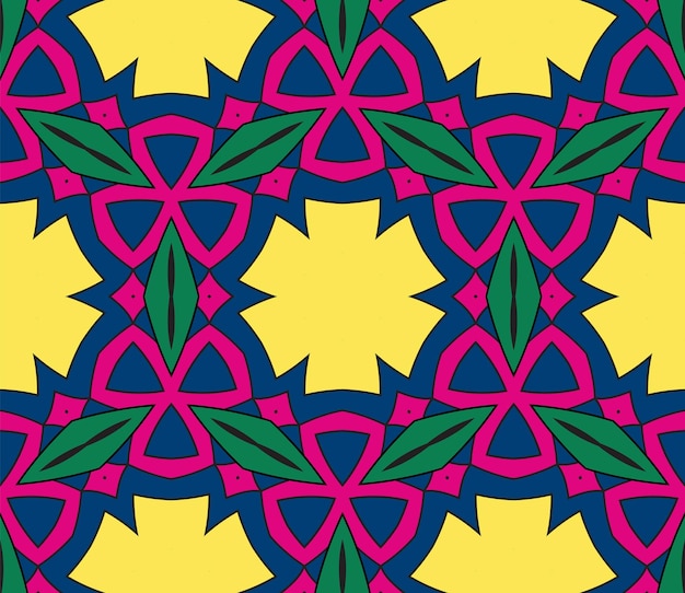 Resumen colorido doodle flor de patrones sin fisuras. Fondo de flores. Mosaico, azulejo