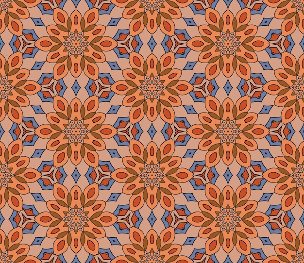 Resumen colorido doodle flor de patrones sin fisuras. Fondo de flores. Mosaico, azulejo