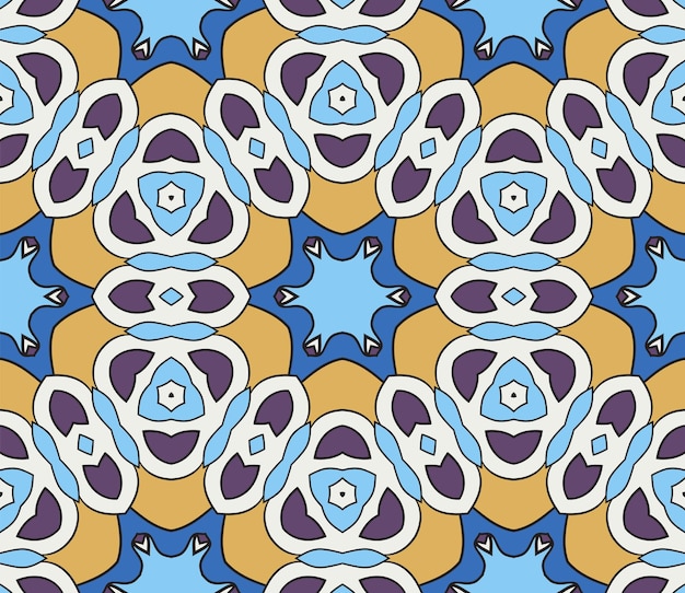 Resumen colorido doodle flor de patrones sin fisuras. Fondo de flores. Mosaico, azulejo
