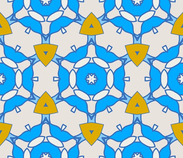 Resumen colorido doodle flor de patrones sin fisuras. Fondo geométrico floral. Mosaico, azulejo