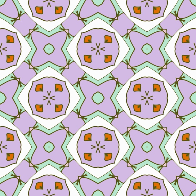 Resumen colorido doodle flor de patrones sin fisuras. Fondo geométrico floral. Mosaico, azulejo
