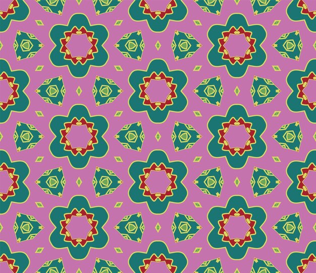 Resumen colorido doodle flor de patrones sin fisuras. Fondo geométrico floral. Mosaico, azulejo