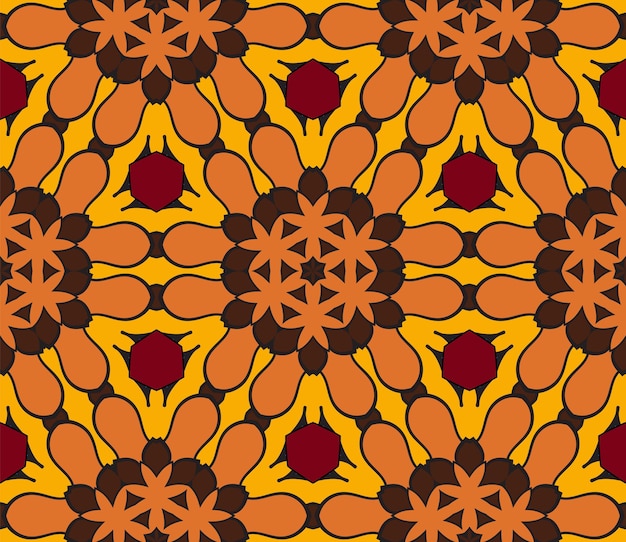 Resumen colorido doodle flor de patrones sin fisuras. Fondo geométrico floral. Mosaico, azulejo