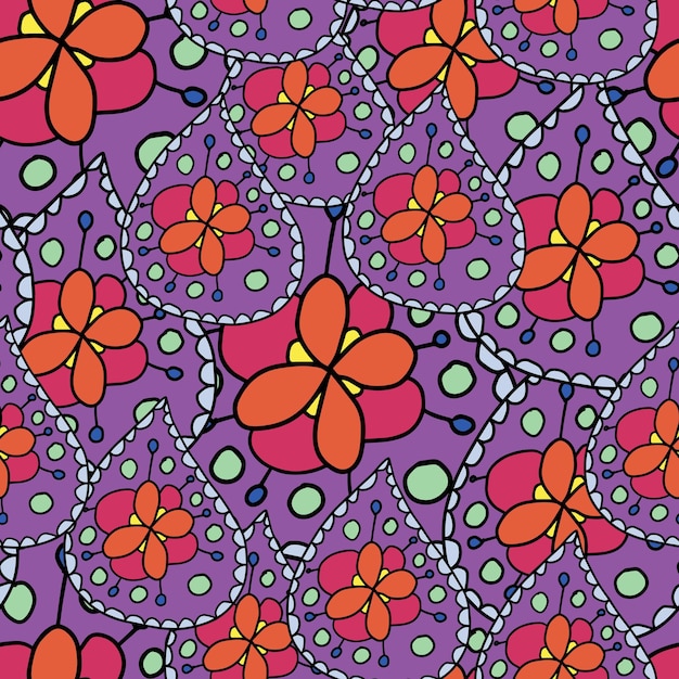 Resumen colorido doodle paisley flor de patrones sin fisuras. Fondo de flores.