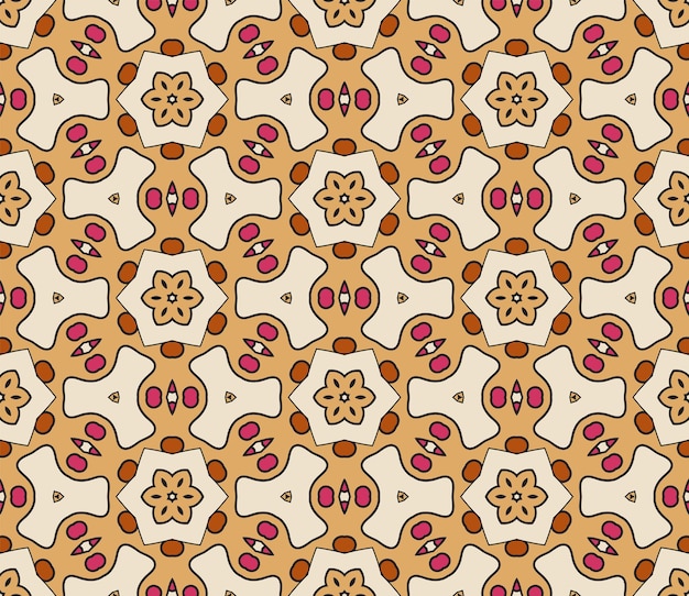 Resumen colorido garabato flor geométrica de patrones sin fisuras. Fondo de flores. Mosaico, geo mosaico