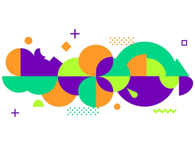 Resumen Composición de formas geométricas y colores brillantes
