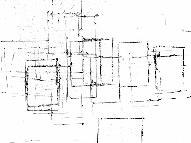 Resumen Composición de formas geométricas superpuestas en blanco y negro