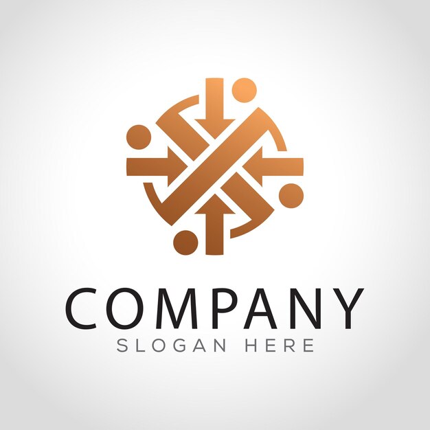 Resumen de la comunidad Gente colorido círculo flecha plantilla de logotipo