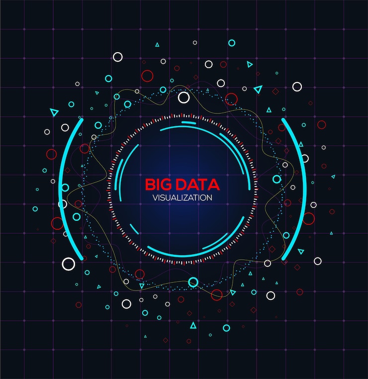Vector resumen concepto de big data análisis de información compleja de conexión de big data