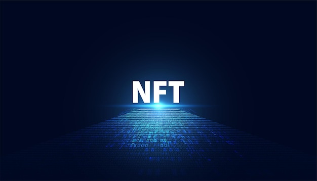 Resumen Concepto de imagen digital NTF Token irremplazable El único arte original en el sistema