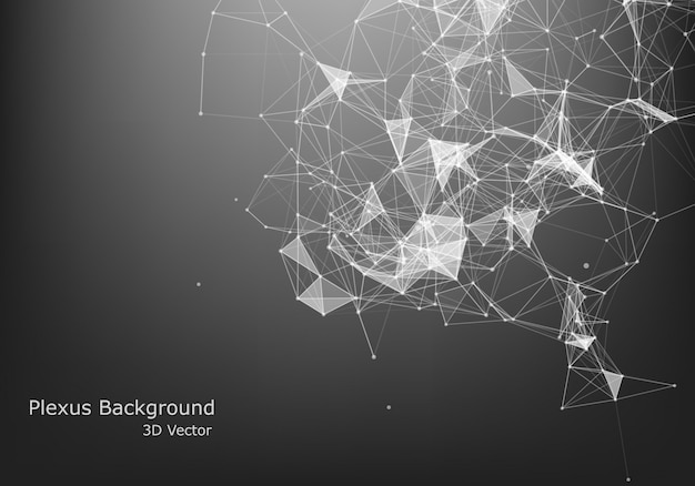 Resumen de conexión a internet y tecnología de diseño gráfico. fondo poligonal, telón de fondo geométrico con puntos, líneas, triángulos para web global, conexión, ciencia, concepto futurista.