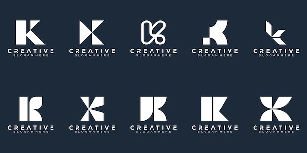 Resumen conjunto monograma letra k plantilla de logotipo