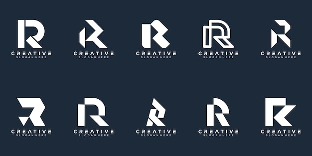 Resumen conjunto monograma letra r diseño de logotipo