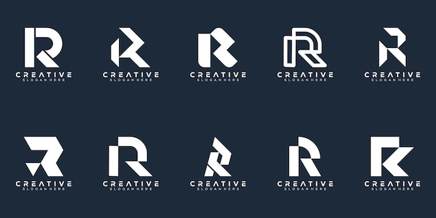 Resumen conjunto monograma letra r diseño de logotipo