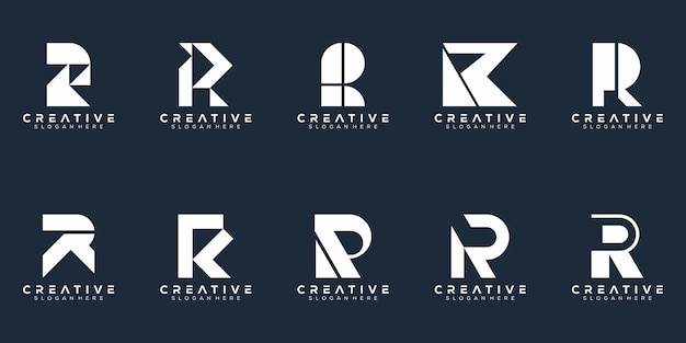 Resumen conjunto monograma letra r diseño de logotipo